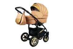 Babylux Gold Lux Sand Pearl | 2v1 Kombinirani Voziček kompleti | Otroški voziček + Carrycot