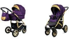 Babylux Gold Lux Royal Purple | 2v1 Kombinirani Voziček kompleti | Otroški voziček + Carrycot
