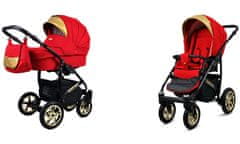 Babylux Gold Lux Scarlet | 2v1 Kombinirani Voziček kompleti | Otroški voziček + Carrycot