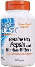 Doctor’s Best Betain HCl + pepsin in grenčine (grenčine), 360 kapsul