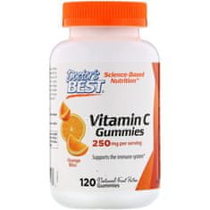 Doctor’s Best Vitamin C, 120 gumijastih veganskih bonbonov z okusom pomaranče