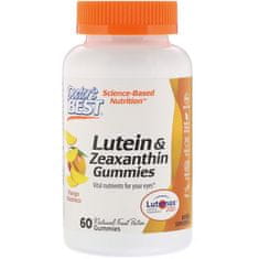 Doctor’s Best Lutein in zeaksantin (zdravje oči), 60 veganskih gumijastih bonbonov z okusom manga