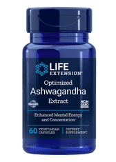 Life Extension Optimiziran izvleček ašvagande, izvleček ašvagande, 60 rastlinskih kapsul