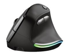Trust Bayo ergonomska brezžična miška, RGB, črna