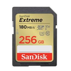 SanDisk Pomnilniška kartica EXTREME SDXC 256 GB 180/130 MB/s UHS-I U3 (SDSDXVV-256G-GNCIN)