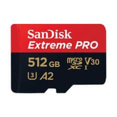 SanDisk Pomnilniška kartica EXTREME PRO microSDXC 512 GB 200/140 MB/s UHS-I U3 (SDSQXCD-512G-GN6MA)