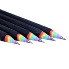 Northix 10x svinčniki z mavričnimi barvami - črni 