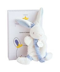 Doudou Darilni set - Igrača z nosilcem za dudo zajček 15 cm modra