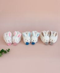 Doudou Darilni set - Komplet čevljev z ropotuljicami zajček roza 0-6 mesecev