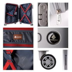 Linder Exclusiv Set potovalnih kovčkov Diamond MC3082 Srebrna