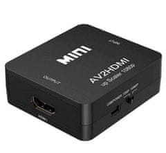 Kitajc AV na HDMI konverter adapter - črn