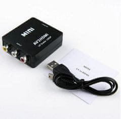 Kitajc AV na HDMI konverter adapter - črn