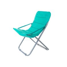 Happy Green Zložljivi fotelj VARADERO 62 x 85 x 92 cm, modra barva, srebrni okvir