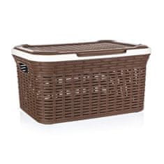 BRILANZ Košara iz ratana s pokrovom 27 l, 46,5 x 34 x 24,5 cm, rjava