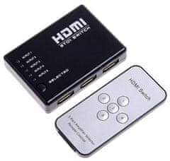 Kitajc HDMI preklopnik 5x1 5 vhodov in 1 izhod z IR daljinskim upravljalnikom