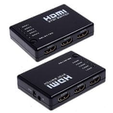 Kitajc HDMI preklopnik 5x1 5 vhodov in 1 izhod z IR daljinskim upravljalnikom