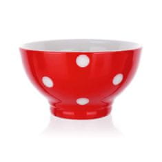 Banquet Keramična skleda 13 cm, rdeča s pikami, komplet 6 kosov