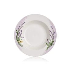 Banquet Globok porcelanski krožnik LAVENDER 21,6, komplet 6 kosov
