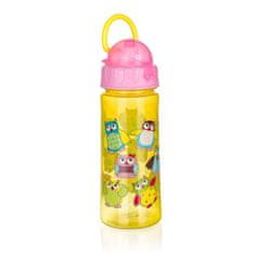 Banquet Plastična steklenica OWLS Pink 500 ml, komplet 4 kosov