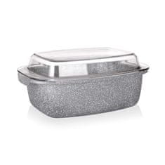 Banquet Pekač GRANITE z neprijemljivo prevleko 32,5 x 21 x 11 cm, 5,7 l, s steklenim pokrovom, komplet 2