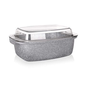 Banquet Pekač GRANITE z neprijemljivo prevleko 32,5 x 21 x 11 cm, 5,7 l, s steklenim pokrovom, komplet 2