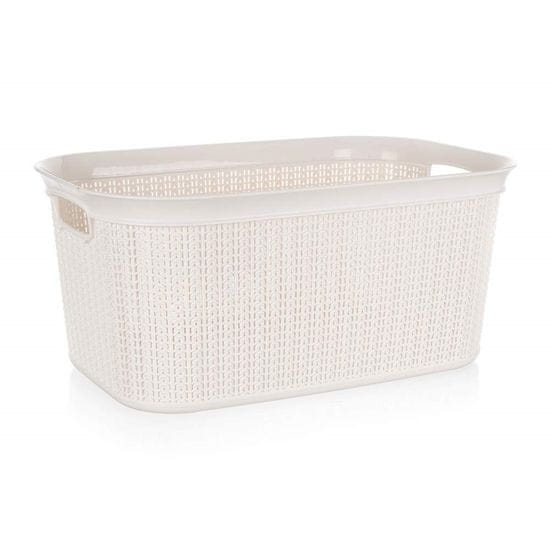 BRILANZ Koš za perilo iz ratana 38 l, 56,6 x 36,6 x 25,5 cm, smetana