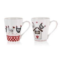 Banquet Keramični vrč YARD 320 ml, mešanica dekorjev, komplet 6 kosov