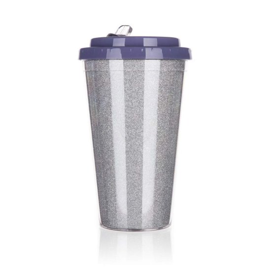 Banquet Potovalni vrč GLITTERS 500 ml, srebrn, komplet 4 kosov