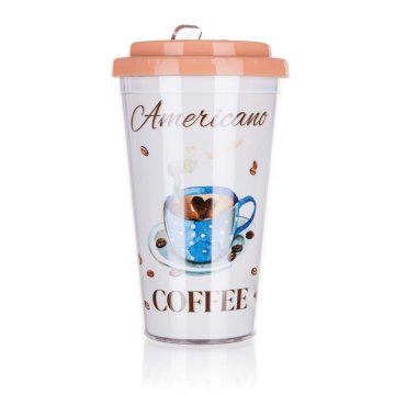 Banquet Potovalna skodelica z dvojno steno COFFEE 500 ml, kava Americano, komplet 4 kosov