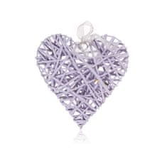 HOME DECOR Dekokrasno srce 28 x 28 cm, vijolična barva, komplet 6 kosov