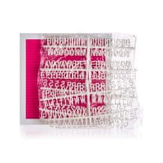 HOME DECOR Tabla iz flisa s črkami 27 x 27 cm, roza, bel okvir