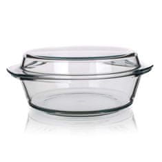 Simax Steklena okrogla posoda za peko s pokrovom 3,7 l ( 2,50/1,20), komplet 2