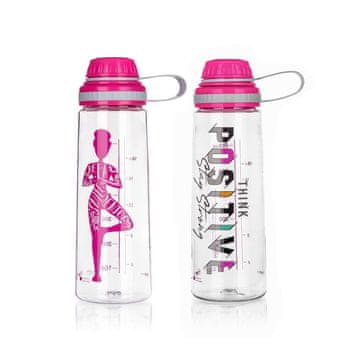 Banquet Steklenica iz tritana YOGA New 750 ml, roza, komplet 6 kosov
