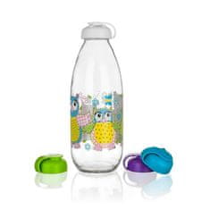Banquet Steklenica za mleko OWLS 1 l, asorti, komplet 4 kosov
