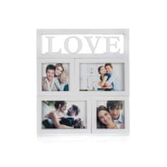 HOME DECOR Fotografski okvir za 4 fotografije LOVE 28 x 31 x 2,5 cm, komplet 4 kosov
