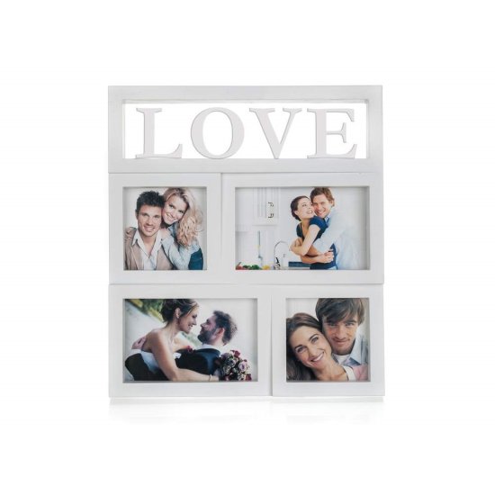 HOME DECOR Foto okvir za 4 fotografije LOVE 28 x 31 x 2,5 cm