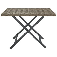 Vidaxl Zložljiva miza siva 45x35x32 cm poli ratan