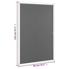 Vidaxl Komarnik za okna antracit 90x120 cm