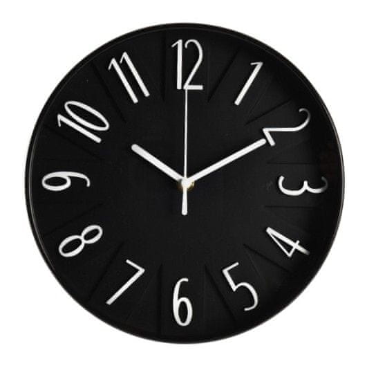 SEGNALE Stenska ura s 3D številkami 25 cm črna KO-837000700cern
