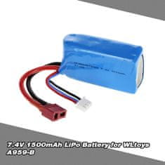 YUNIQUE GREEN-CLEAN 7.4V 1500mAh Polnilna LiPo baterija za WLtoys A959-B RC Buggy Car A979-B