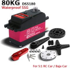 YUNIQUE GREEN-CLEAN Metal Gear Servomotor DS5180 7.4V Digitalni Servo 80KG Visok navor s Servomotorjem z 18T modelnimi kamerami za model robotskega tovornjaka Baja Car 1/10 (180 stopinj)