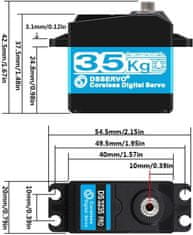 YUNIQUE GREEN-CLEAN DS3235 PRO 7.4V 35KG Jedrni digitalni servomotor z 18T kamero za robotski model tovornjaka Baja Car 1/10 (180 stopinj)