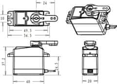 YUNIQUE GREEN-CLEAN DS3235 PRO 7.4V 35KG Jedrni digitalni servomotor z 18T kamero za robotski model tovornjaka Baja Car 1/10 (180 stopinj)