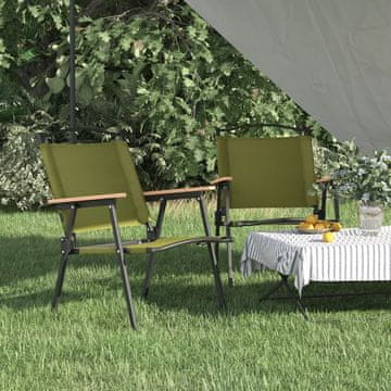 Vidaxl vidaXL Kamperski stoli, komplet 2 kosov, zeleni, 54x55x78 cm oksfordsko blago