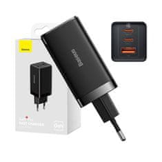 BASEUS GaN5 Pro 2xUSB-C + USB omrežni polnilec, 65 W (črn)