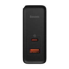 BASEUS GaN5 Pro omrežni polnilnik, USB-C + USB, 100 W + kabel (črn)