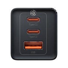 BASEUS GaN5 Pro 2xUSB-C + USB omrežni polnilec, 65 W (črn)