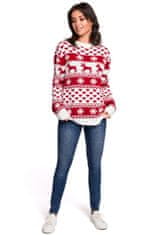 BeWear Klasičen ženski pulover Lioba BK039 bela L/XL