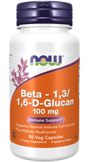 NOW Foods Beta 1,3/1,6-D-Glucan, Beta glukani, 100 mg, 90 rastlinskih kapsul