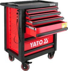 YATO Mobilna delavniška omara 6 predalov rdeča